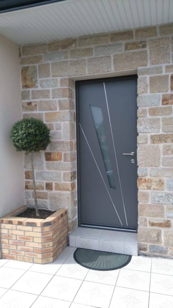 Porte dentree aluminium Quimper - Porte d'entrée aluminium monocouleur Quimper - Quimper Brest