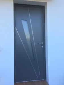 Porte dentree aluminium monocouleur Quimper 1 - Portes d'entrées - Quimper Brest