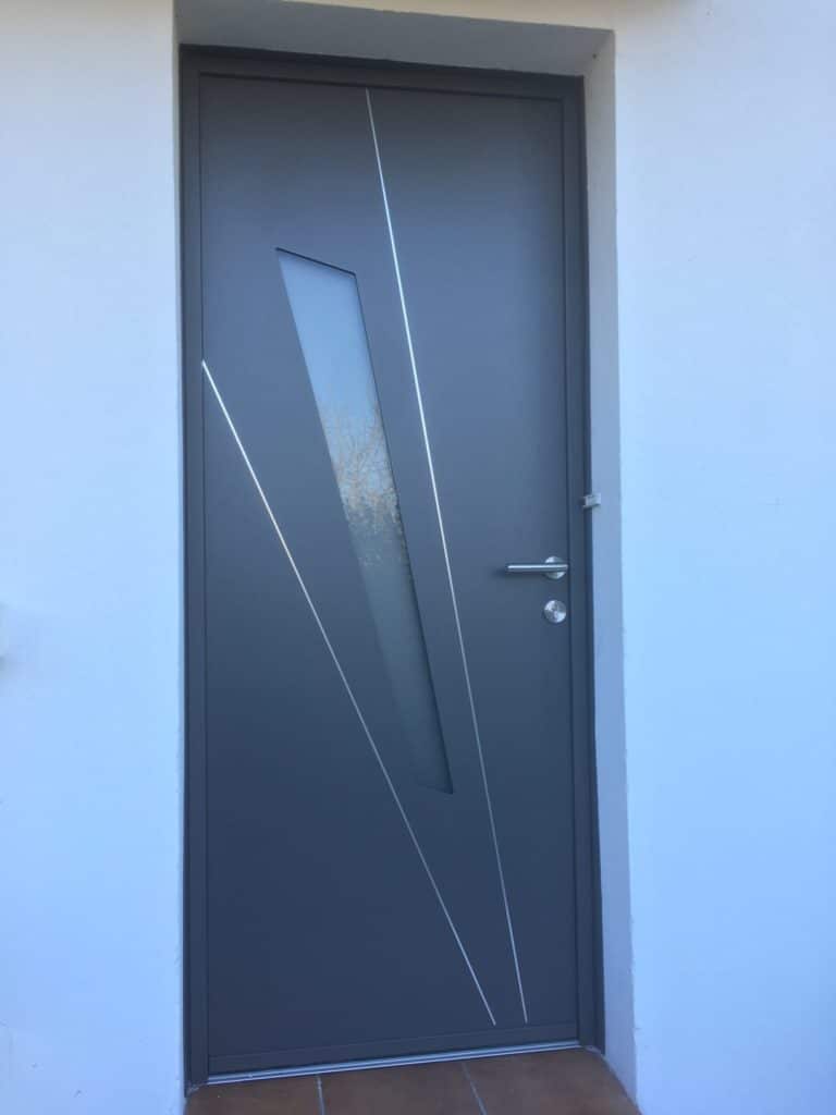 Porte d'entrée aluminium monocouleur Quimper (1)